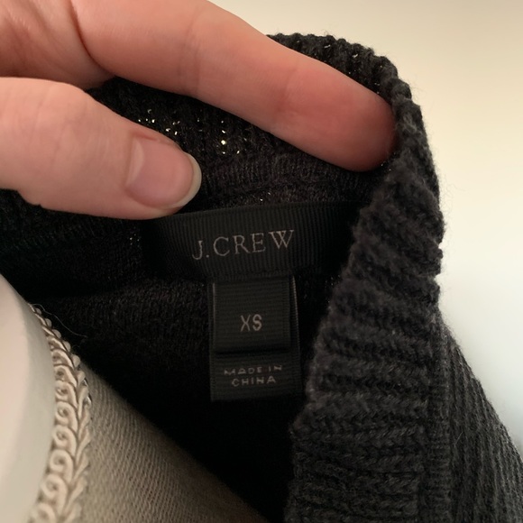 J.crew ruffle neck wool blend chevron sweater - Picture 3 of 4